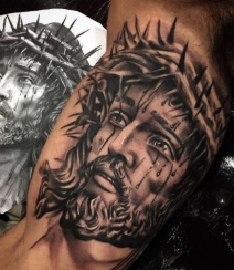 耶稣纹身，宗教类纹身图案耶稣精美创意纹身图片作品组图5