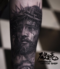 耶稣纹身，宗教类纹身图案耶稣精美创意纹身图片作品组图12