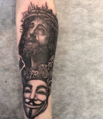 耶稣纹身，宗教类纹身图案耶稣精美创意纹身图片作品组图13