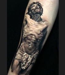 耶稣纹身，宗教类纹身图案耶稣精美创意纹身图片作品组图18