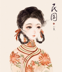 不同朝代女人的发髻发型精美好看手绘插画图片