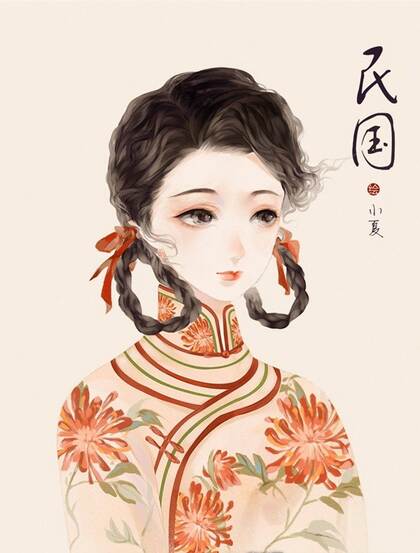 不同朝代女人的发髻发型精美好看手绘插画图片