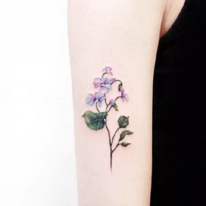 唯美小清新花朵，绿叶，花瓣系列女生纹身小图案图片欣赏