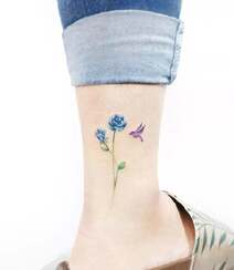 唯美小清新花朵，绿叶，花瓣系列女生纹身小图案图片欣赏组图8
