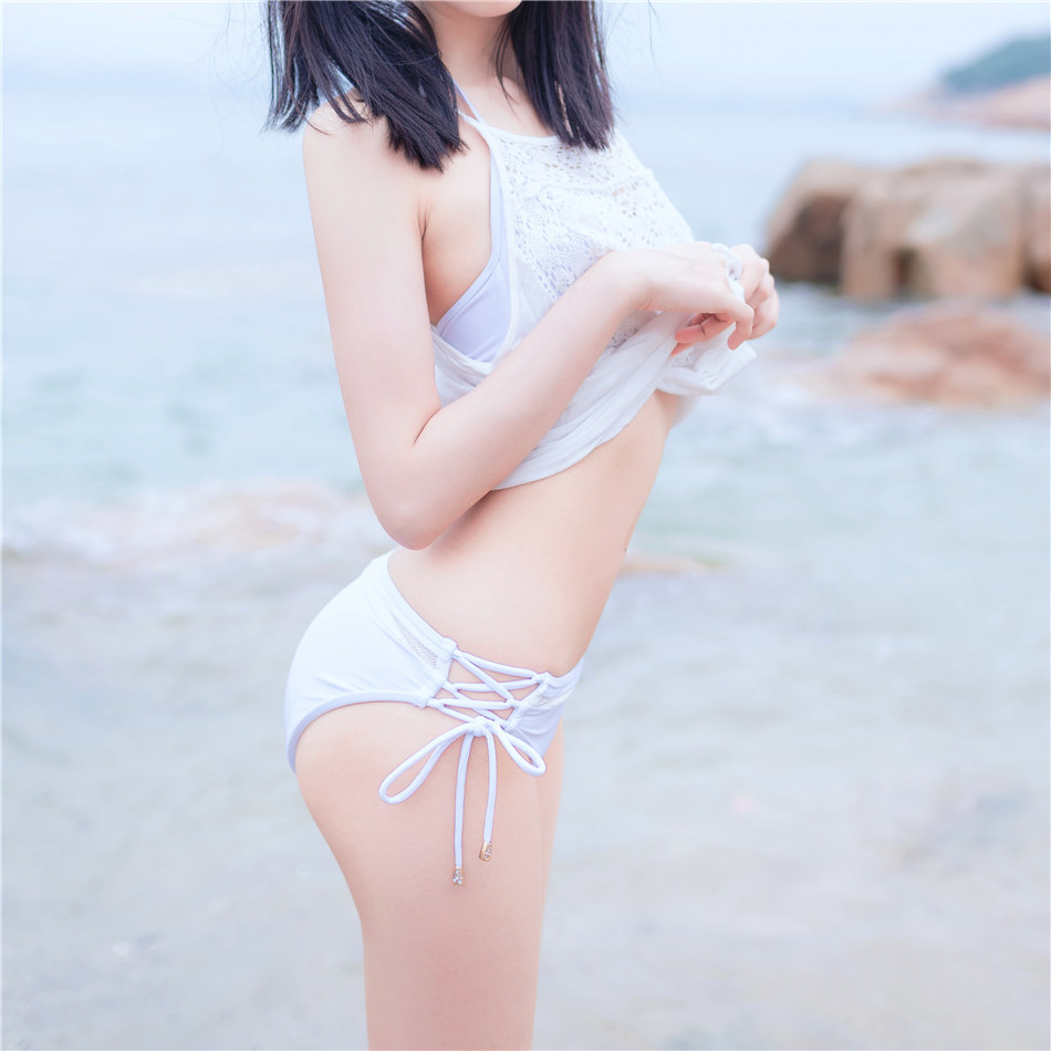 夏日海边穿着清凉的双马尾辫软萌妹子唯美清新写真图片套图22