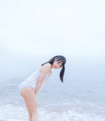 夏日海边穿着清凉的双马尾辫软萌妹子唯美清新写真图片组图28