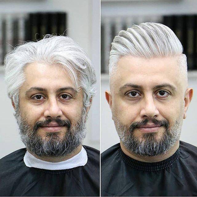 男士发型设计图片，欧美男士短发发型设计前后对比照图片图片