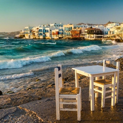 希腊海边小镇，米科诺斯小岛唯美风光景色图片