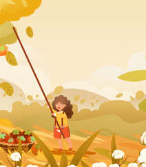 秋分落叶，唯美的立秋插画图片素材组图1