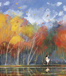秋分落叶，唯美的立秋插画图片素材组图3