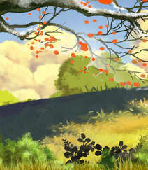 秋分落叶，唯美的立秋插画图片素材组图9