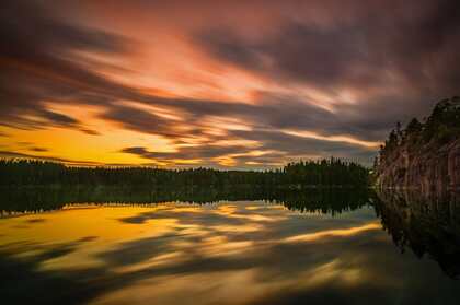 仲夏之光，位于瑞典，厄勒布鲁附近湖上的仲夏之光唯美风景壁纸