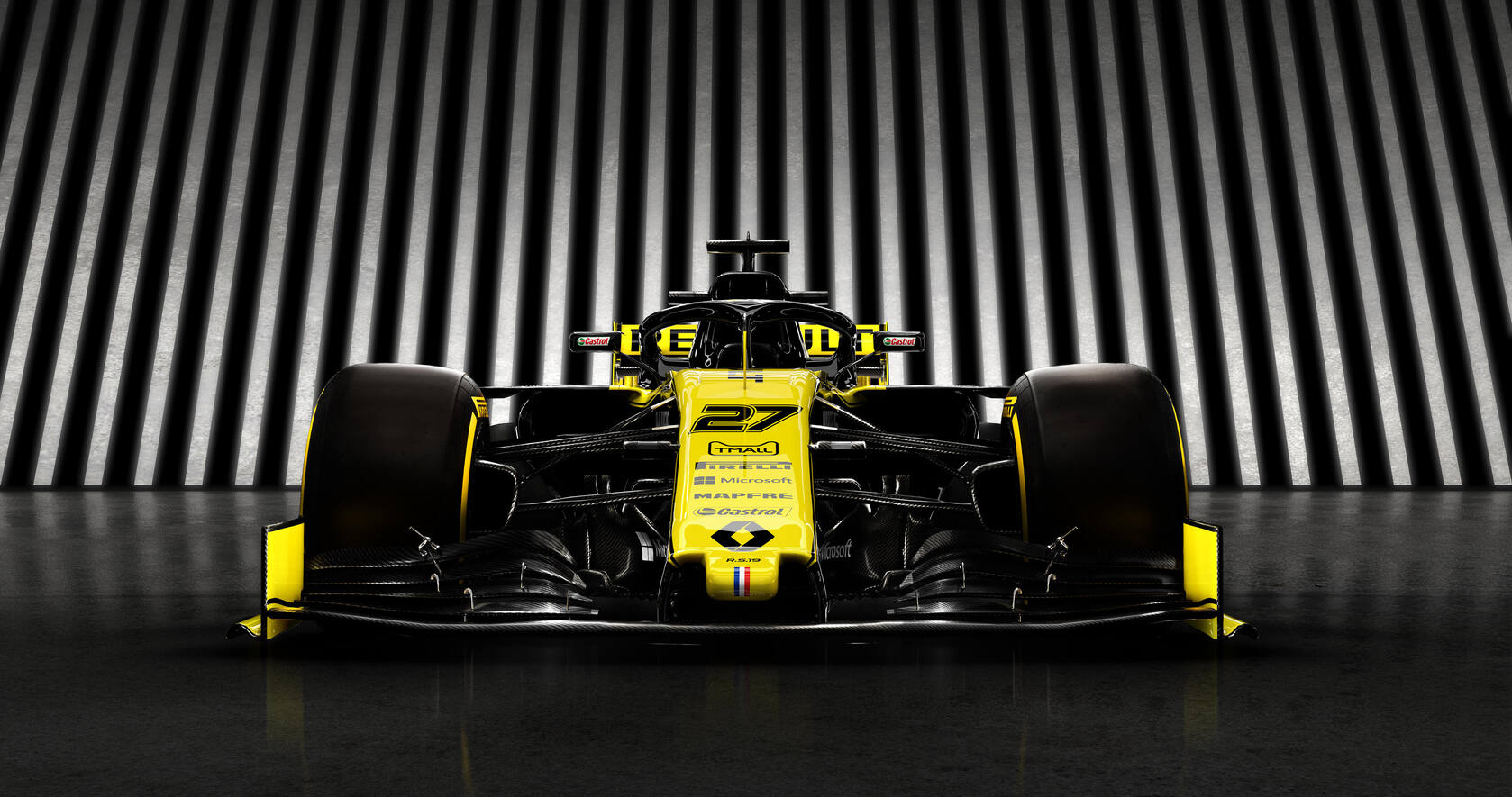 “雷诺F1车队R.S.19”黑黄涂装F1赛车桌面壁纸，酷不酷套图3