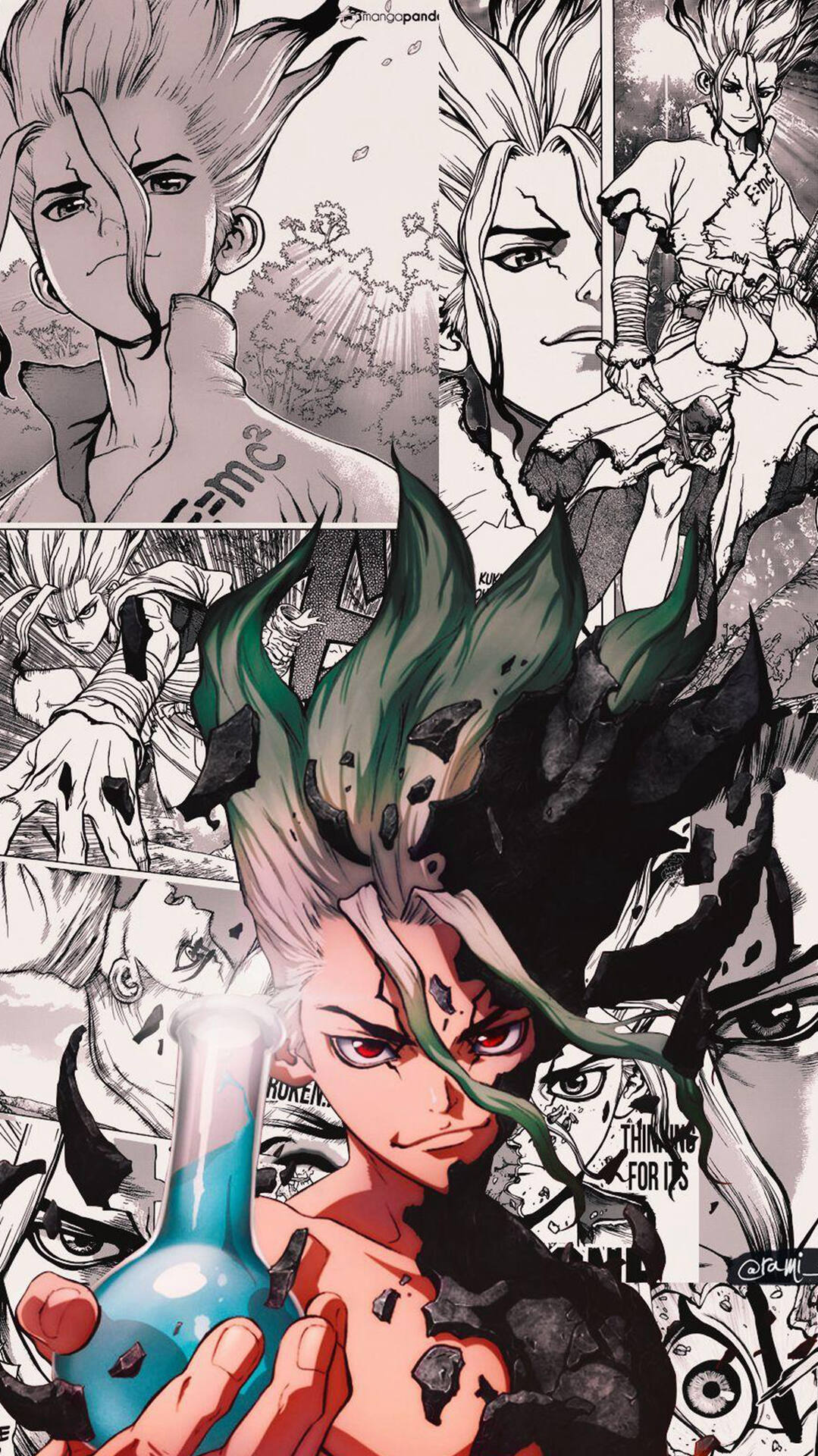 稻垣理一郎原作“石纪元（Dr.STONE）”主角手机壁纸套图3