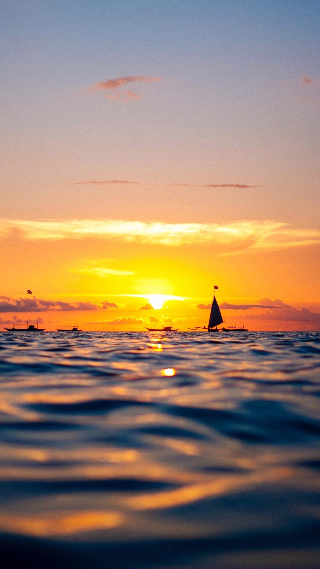 唯美的海滩摄影，夕阳照射的大海海面等风景壁纸合集套图5