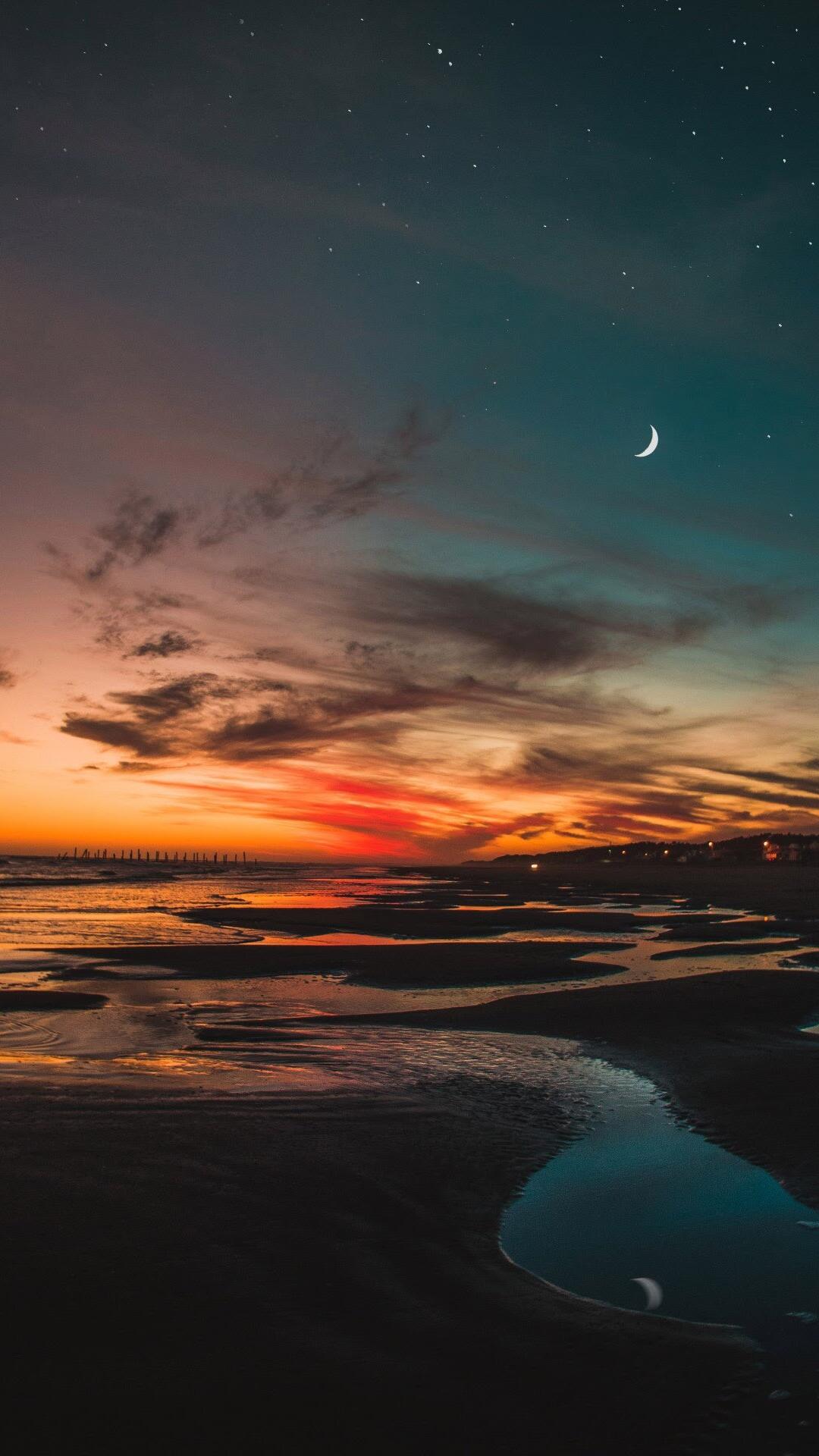 唯美的海滩摄影，夕阳照射的大海海面等风景壁纸合集套图7