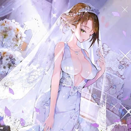 做一个漂漂亮亮的新娘，穿婚纱的性感二次元动漫美女头像图片