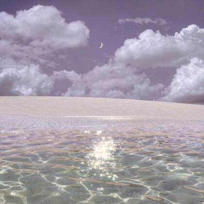 月色如华，风景如画，好运连连，超美月色，云朵，湖面等QQ头像图片