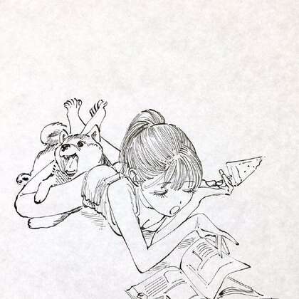 独一无二与众不同手绘铅笔画可爱动漫学生少女临摹纯手稿头像图片
