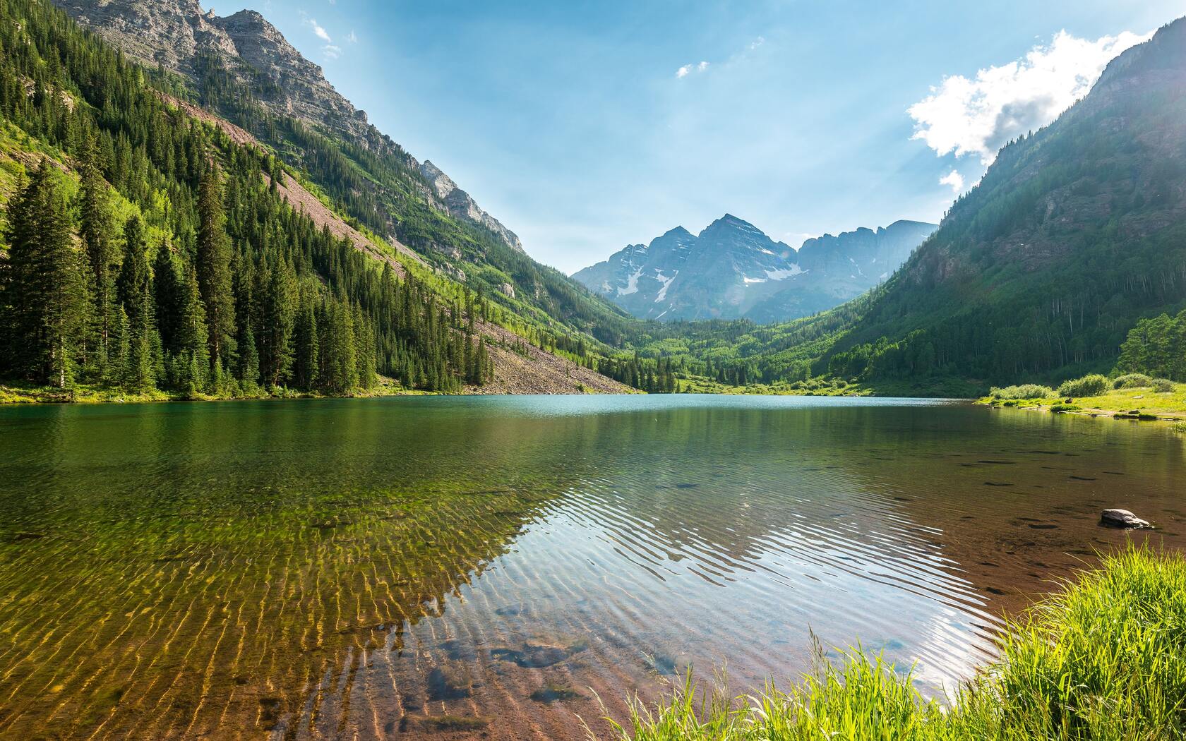 绿色护眼万物复苏的森林山水大自然风景电脑壁纸专辑套图4