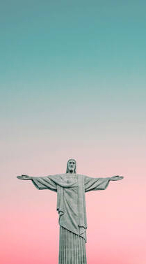 巴西的标志性建筑耶稣张手像手机壁纸
