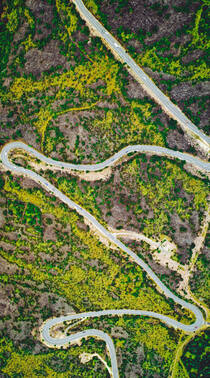 高清航拍森林河流，穿山公路等风景高清手机壁纸组图3