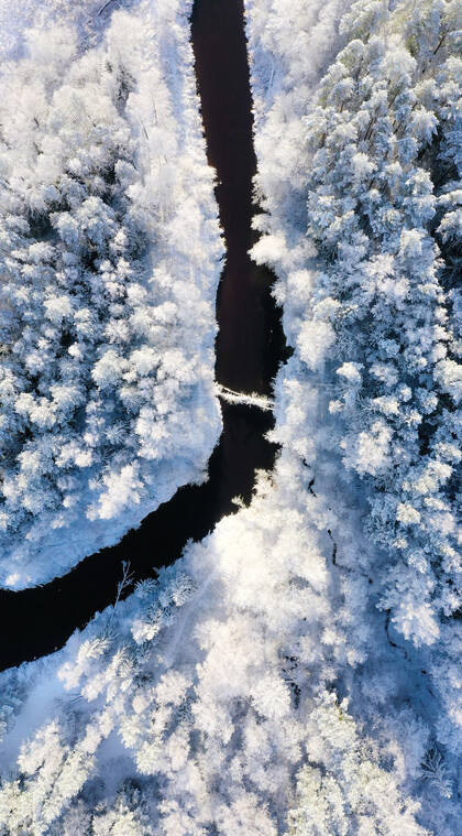 高清航拍森林河流，穿山公路等风景高清手机壁纸