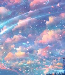 浪漫的天空，白云，星空，超美的二次元天空系列人物场景插画美图集锦组图3