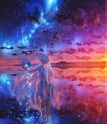 浪漫的天空，白云，星空，超美的二次元天空系列人物场景插画美图集锦组图11