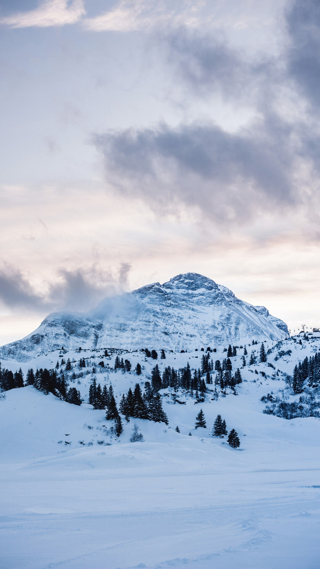 白茫茫雪山风景高清手机锁屏壁纸