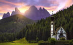 美丽的风光小镇，意大利南蒂罗尔山林，村庄，建筑物等自然风光壁纸图片组图5