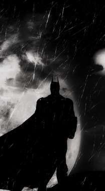 蝙蝠侠背影高清黑白2K手机壁纸图片