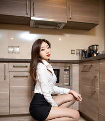 性感高挑美女御姐安琪Yee白衫黑裙职业装丝袜美腿温暖私房写真照片组图2