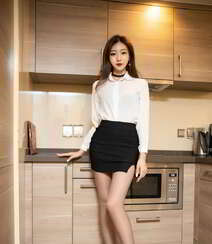 性感高挑美女御姐安琪Yee白衫黑裙职业装丝袜美腿温暖私房写真照片组图4