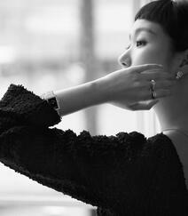 韩国女演员金高银齐刘海长发发型个性写真图片组图4