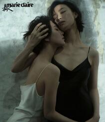 刘诗诗，倪妮双生嘉人杂志写真大片，慵懒性感，眼神撩人，表现力十足