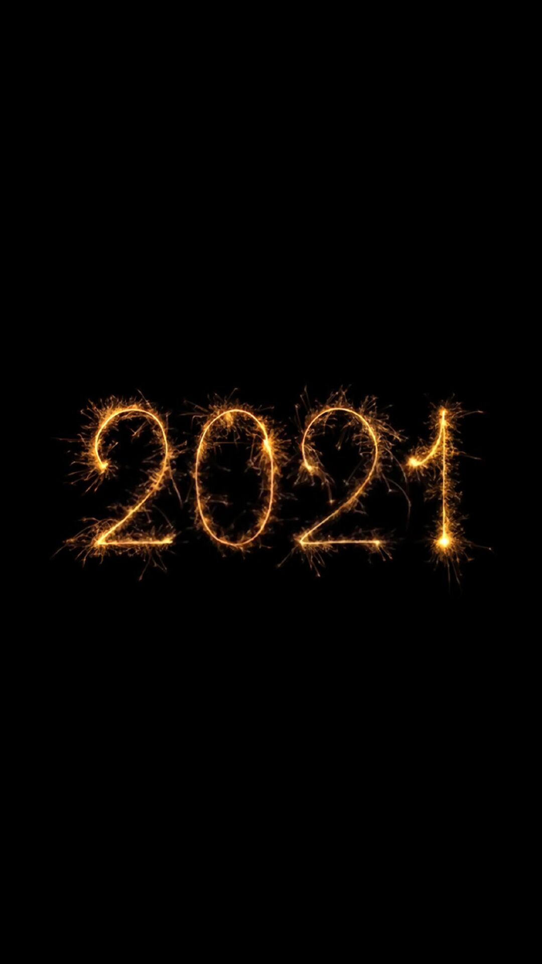 2021 带火的文字 黑色背景 简约 简洁2021文字手机壁纸图片