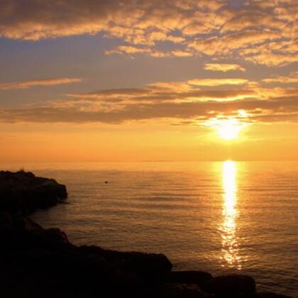 海边，湖边唯美日出风光景色旺财QQ阳光头像图片