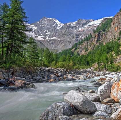 山清水秀，山花浪漫，风景怡人的瓦莱达奥斯塔山水景色美图