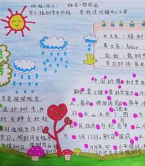 植树节手抄报，小学生纯手写设计绘画的植树节手抄报作品图片欣赏