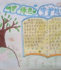 植树节手抄报，小学生纯手写设计绘画的植树节手抄报作品图片欣赏组图7