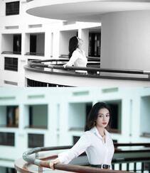 Angelababy杨颖清爽干练白色衬衫穿着气质写真照片组图2