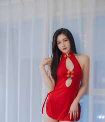 明艳热情的红色旗袍，大长腿气质美女Vanessa性感诱惑旗袍装写真套图组图2