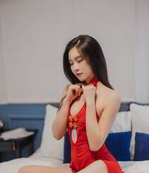 明艳热情的红色旗袍，大长腿气质美女Vanessa性感诱惑旗袍装写真套图组图20