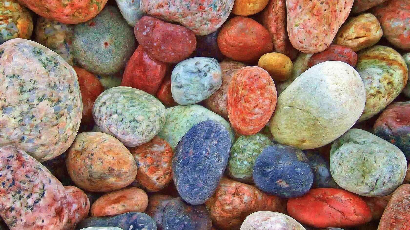 多彩的鹅卵石 石头唯美壁纸图片