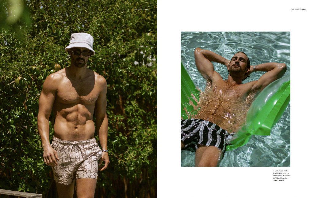 巴西男模Clint Mauro夏日泳池写真显完美身材腹肌图片图片