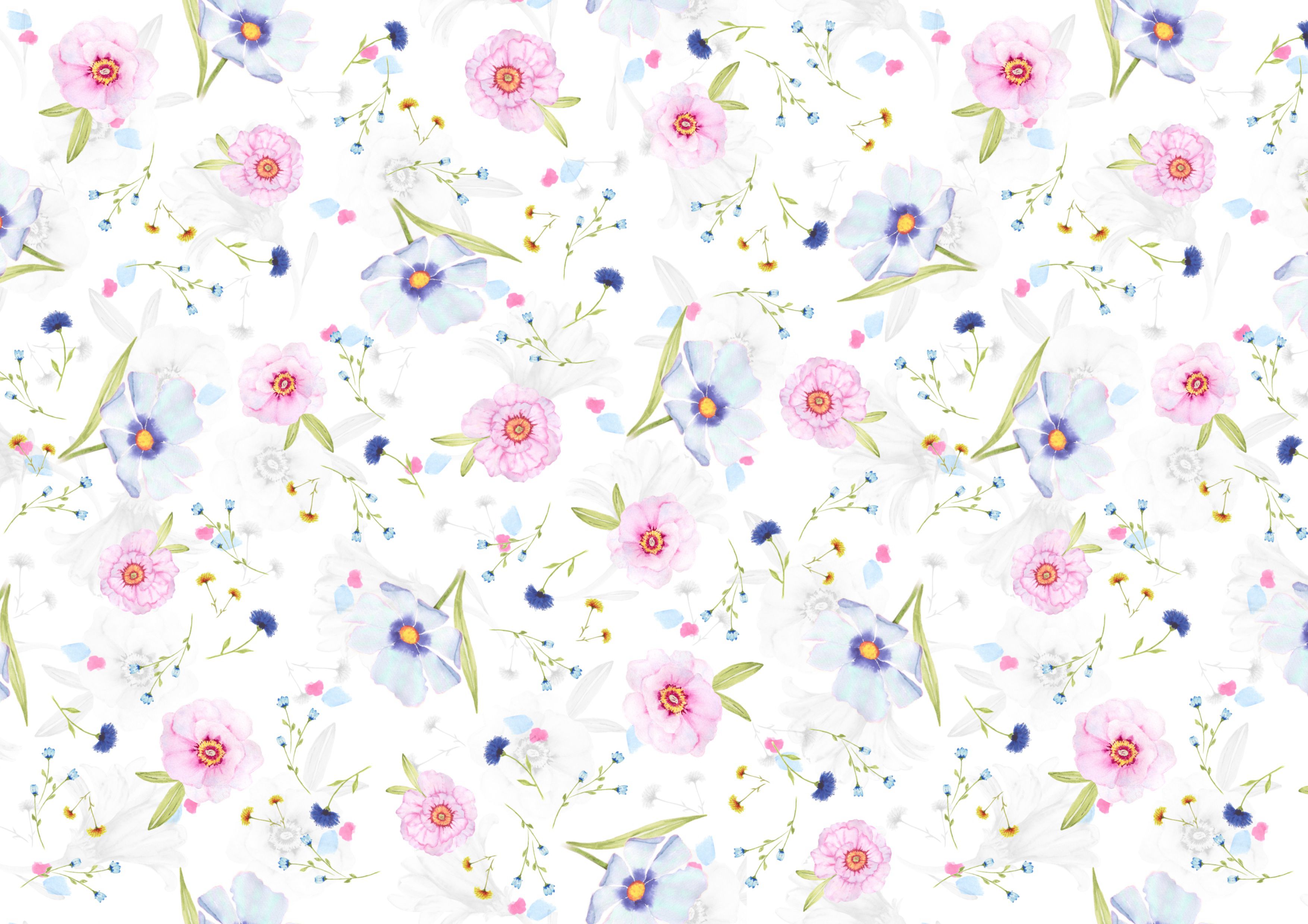印花花布，画布，壁纸，粉蓝相间的创意雏菊背景美图第1张图片