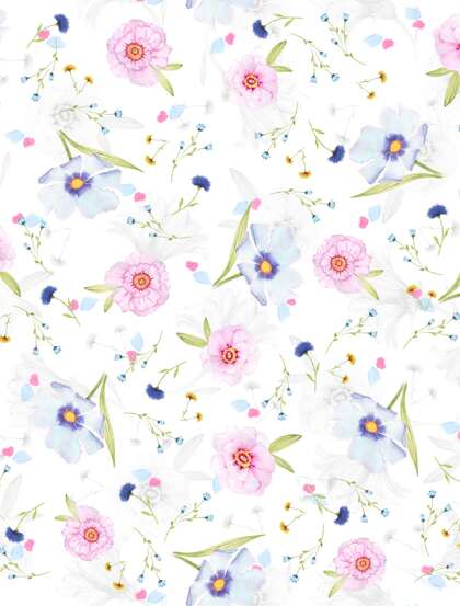 印花花布，画布，壁纸，粉蓝相间的创意雏菊背景美图