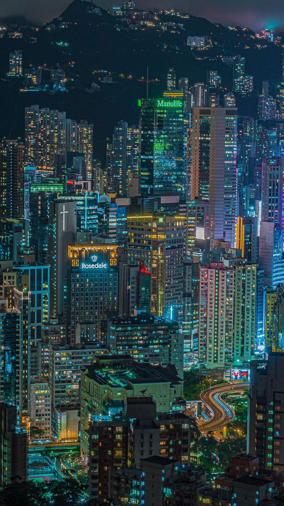 万家灯火灿烂的城市夜景，以及标建筑物唯美高清手机壁纸图片套图3