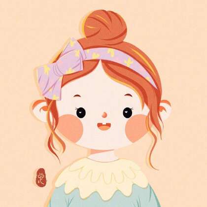 圆圆脸蛋超可爱的手绘小女孩插画头像图片，能让一个女孩成长的从来不是什么鸡汤